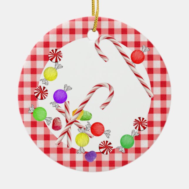 Sockerplommon Julgransprydnad Keramik (Framsidan)