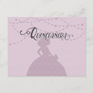 Sockerplommon & Steel Charro Silhouette Quinceaner Inbjudan Vykort