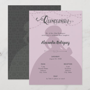 Sockerplommon & Steel Charro Silhouette Quinceaner Inbjudningar