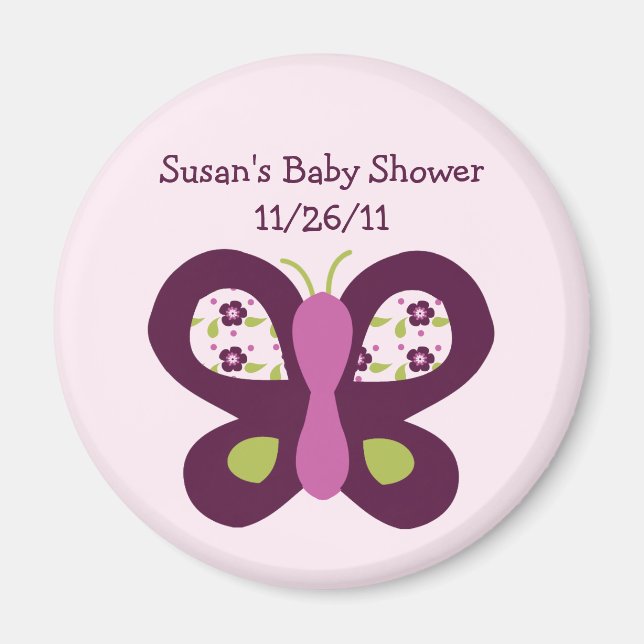 Sockerplommonfjäril, babydroppe, magnet (Framsidan)