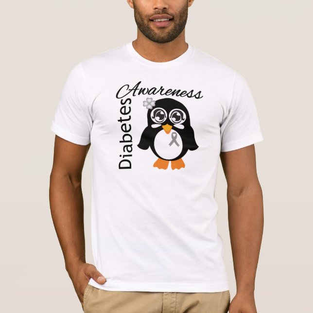 Sockersjukamedvetenhetpingvin Tee Shirt (Framsida)