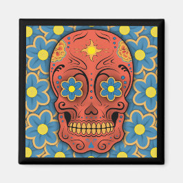 Sockerskal - Day of the dead (blå Daisy) Magnet