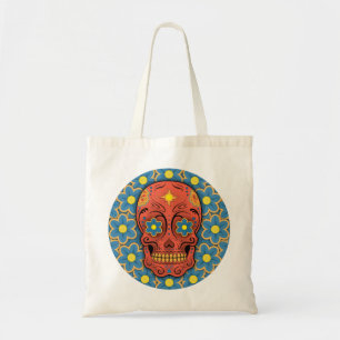 Sockerskal (Day of the dead) (röd) Tygkasse