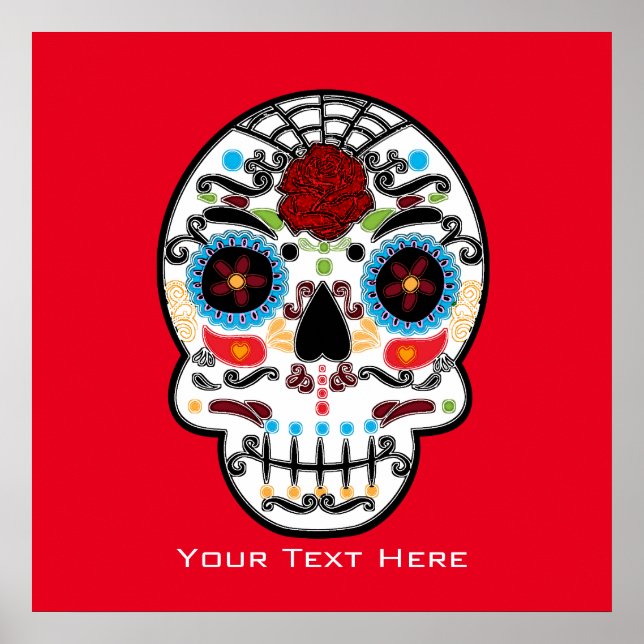 Sockerskalets vattentorfärg, mexikansk vägggrafik  poster (Framsidan)