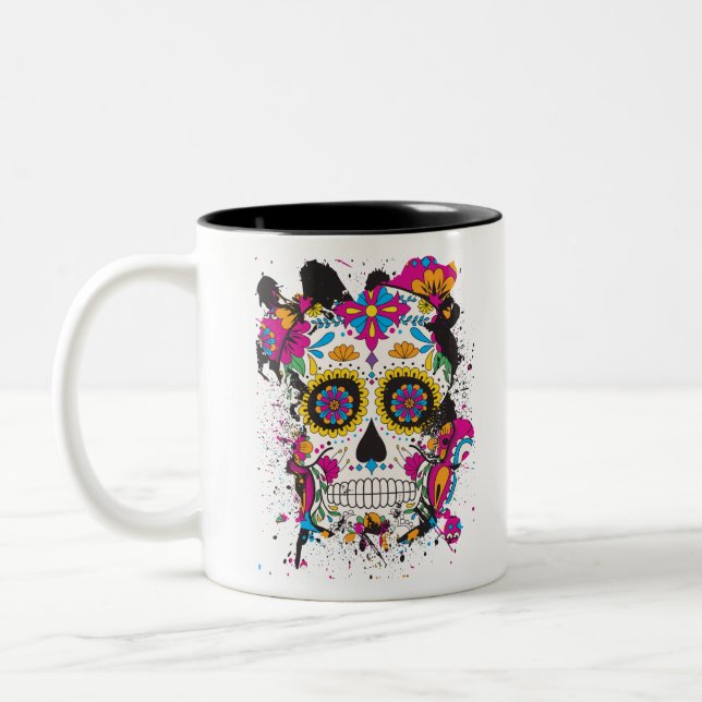 Sockerskalldia de los muertos Två-Tonad mugg (Vänster)