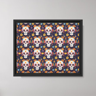 Sockerskalle av färgat day of the dead canvastryck
