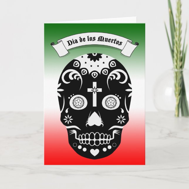 Sockerskalle, di de los muertos kort (Framsida)