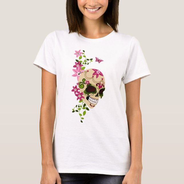 Sockerskalle [Día de Muertos] T-shirt (Framsida)