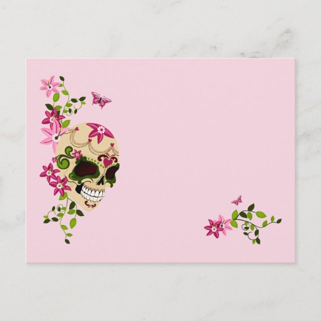 Sockerskalle [Día de Muertos] Vykort (Framsida)