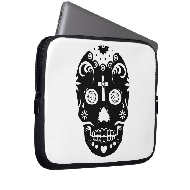 sockerskalle laptop sleeve (Framsidan Höger)