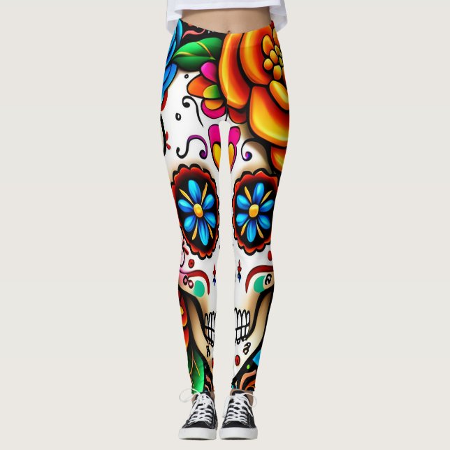Sockerskalle Leggings (Framsida)