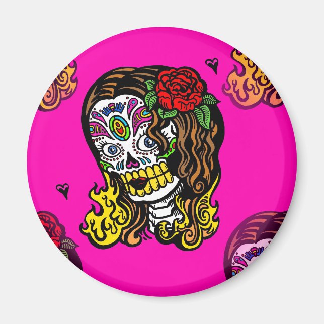 sockerskalle magnet (Framsidan)