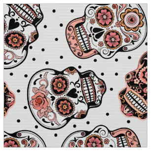 Sockerskalle mönster färgad roligt tyg