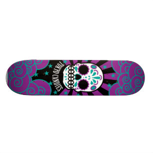 sockerskalle old school skateboard bräda 21,6 cm