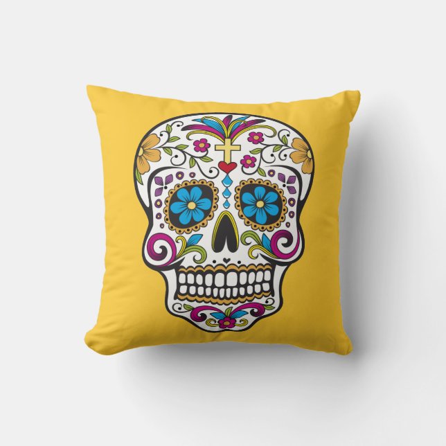 Sockerskalle Pillow Kudde (Framsida)
