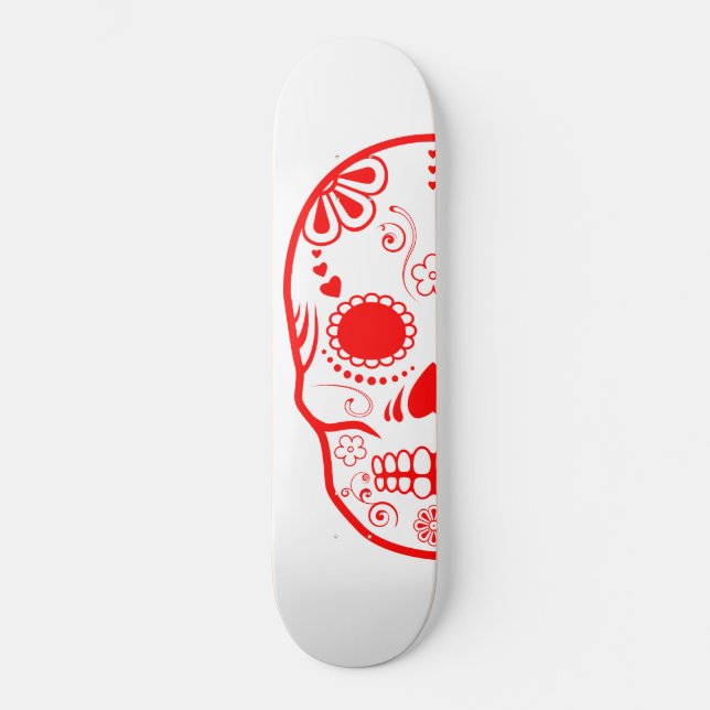 sockerskalle skateboard bräda 19,5 cm (Framsida)