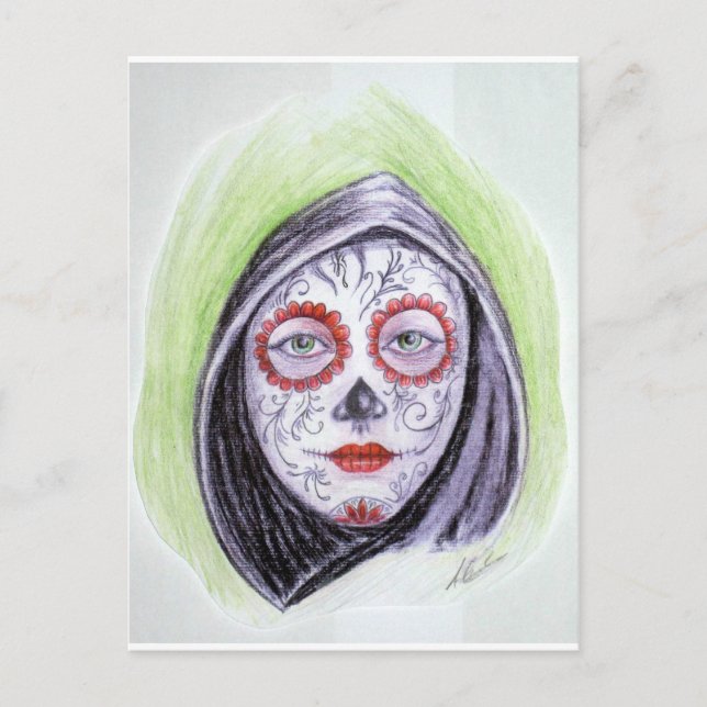 Sockerskalle Vykort (Framsida)