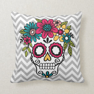 Sockerskallen kudder, day of the dead, blommor kudde