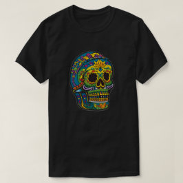 Sockerskålskonst - blå med gyllene makeup t shirt