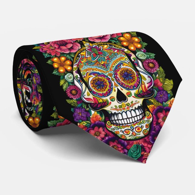 Sockerskålskonst - Colorful Dia de los Muertos Slips (Rullad)