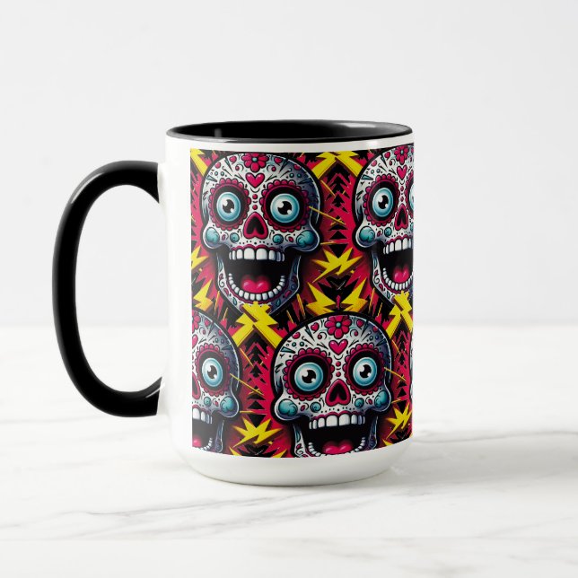 Sockerskålskonst - Elkänsla Day of the dead Mugg (Vänster)