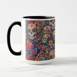 Sockerskålskonst - Intricate Day of the dead Mugg