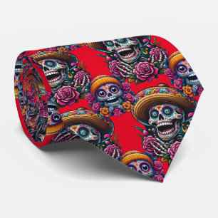 Sockerskålskonst - Vibrant Day of the dead (Red) Slips