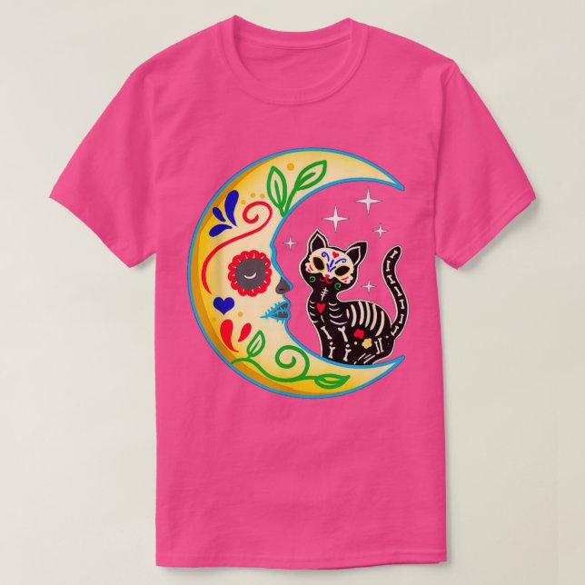 Sockerskiffer Måne Halloween Day of the dead 2 T Shirt (Design framsida)
