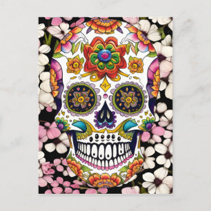 Sockerskiktkonst - färgad Day of the dead Vykort