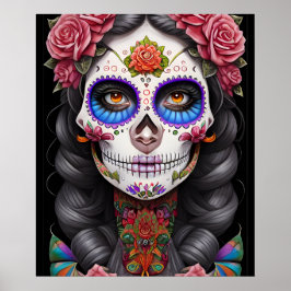 Sockerskiktkonst - Kvinna i sockerskiffelsverk Poster