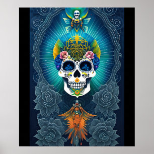 Sockerskiktkonst - Vibrant Day of the dead Poster