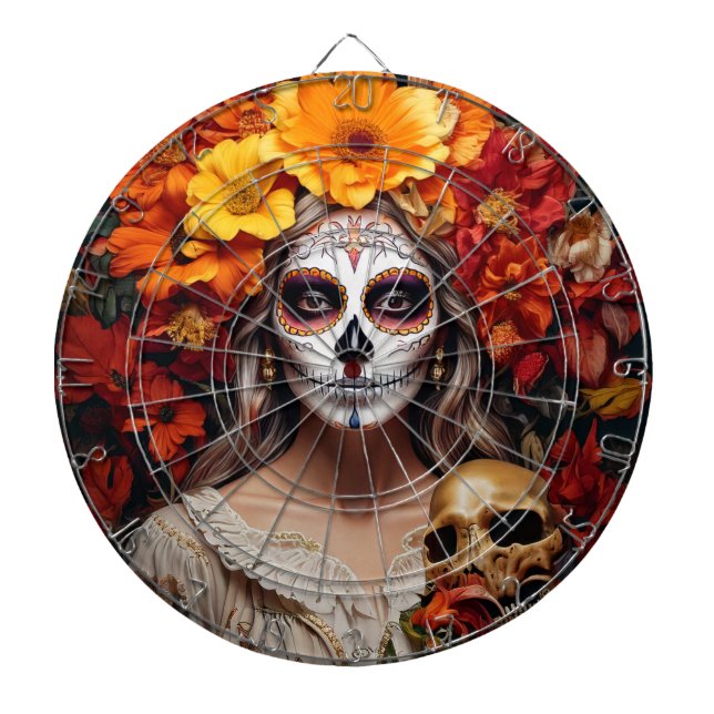 Sockerskiva Skull Dam Dartboard Darttavla (Framsidan)