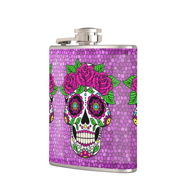 Sockerskull på Glitter Day of the dead i bakgrunde Fickplunta (Vänster)
