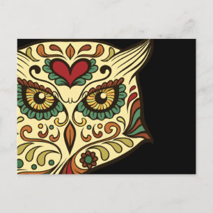 Sockerskull Uggla - Tattodesign Vykort