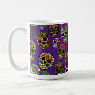 Sockerskullkonst färgad Mönster Kaffemugg