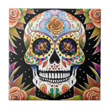 Sockerskullkonst - färglös mexikansk fiesta-design