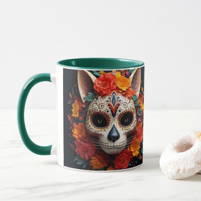 Sockerskullt med blommor Mugg (Med munk)