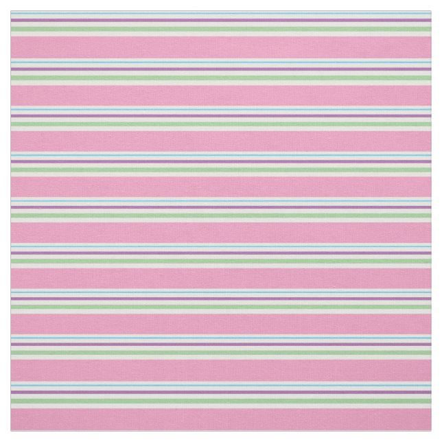 Sockervaddrosor, grönt, Aqua, lilarandar Tyg (Provkarta)