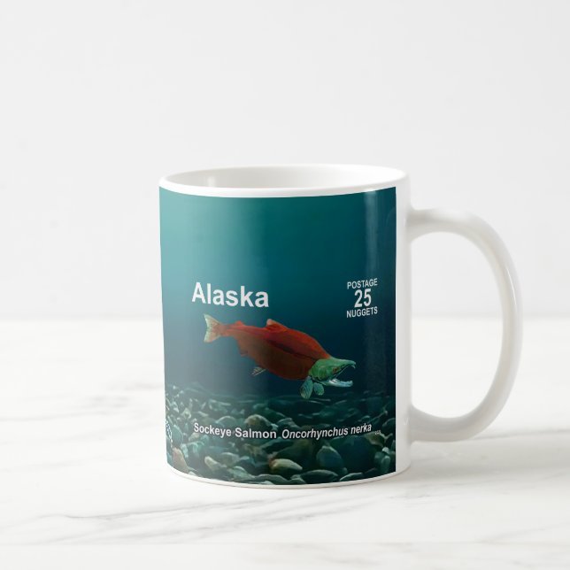 Sockeye Salmon - Alaska Postage Kaffemugg (Höger)