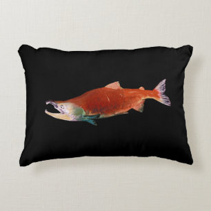 Sockeye Salmon i rött Prydnadskudde