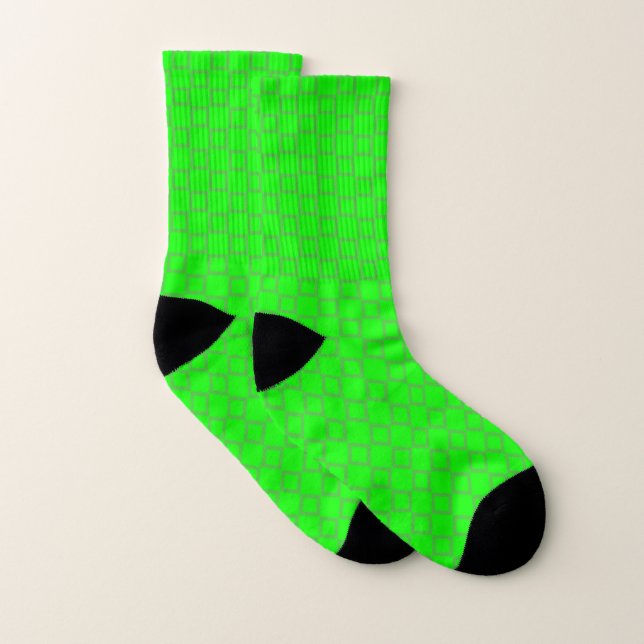 Socklar med klassisk, vibrerande kalkgrön design strumpor (Par)