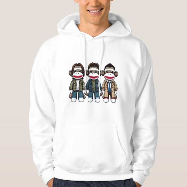 SockMonkey Hunter Brothers och deras Angel Friend Hoodie (Framsida)