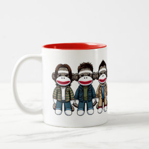 SockMonkey Hunter Brothers och deras Angel Friend Två-Tonad Mugg