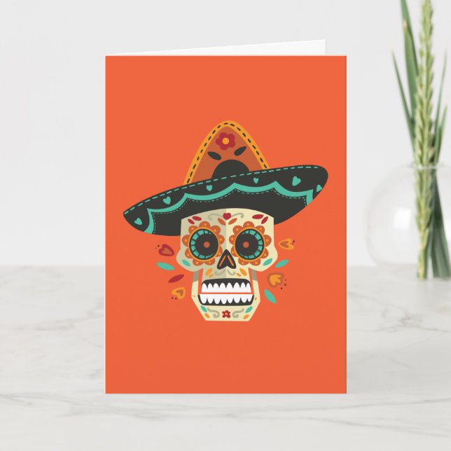 Sockra Skalle Diameter de Muertos med Kort (Framsida)