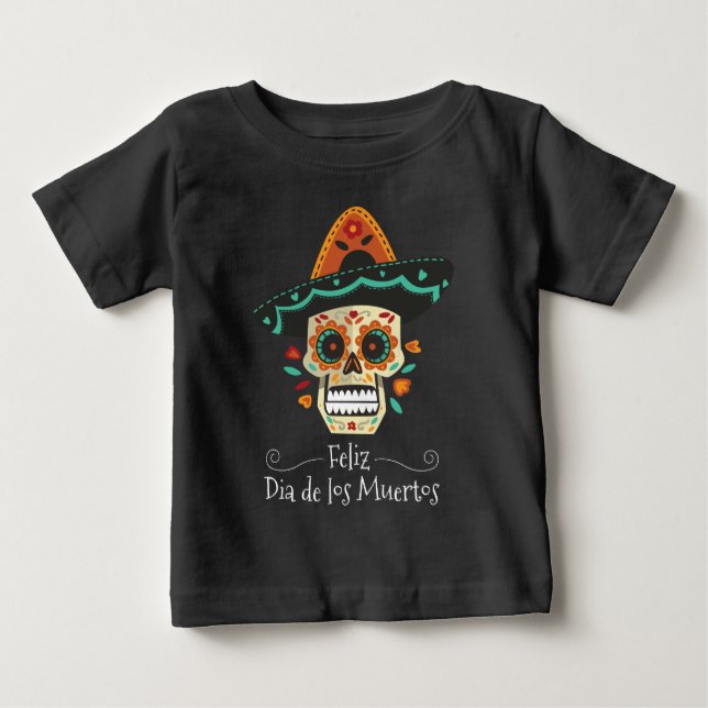 Sockra skallen med den Hatt Diameter de Muertos | T Shirt (Framsida)