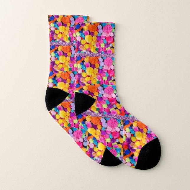 Socks Manar Colorful Pom Poms Strumpor (Par)