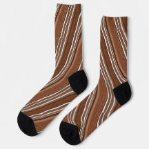 Socks Modern Autumn Vågigt Linjer Earth Tones