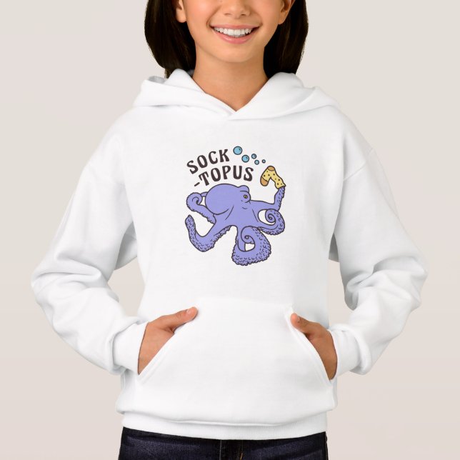 Socktopus Blue Octopus med sock Funny PM T Shirt (Framsida)
