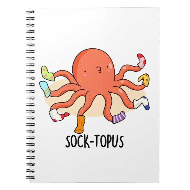 Socktopus Rolig Bläckfisk Med Sockor Puns  Anteckningsbok (Framsidan)