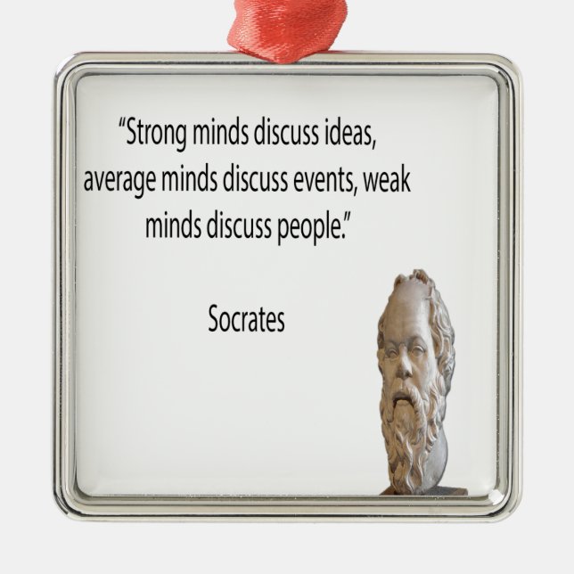 Socrates & Berömda "Sinnen" Citat Julgransprydnad Metall (Framsidan)